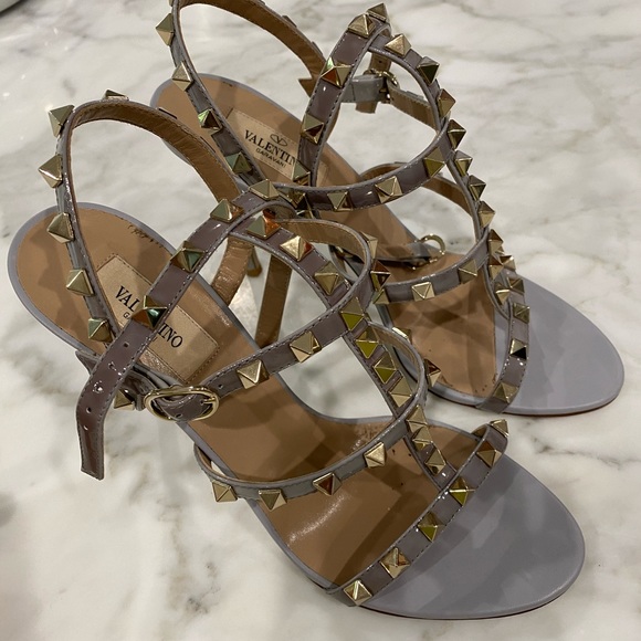 Valentino gray rockstud caged heels - Picture 1 of 5